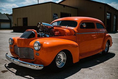 Orange Classic Chevy Hot Rod